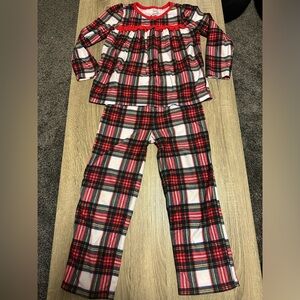 Girls matching soft pajamas with ruffle details